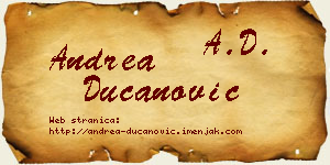 Andrea Ducanović vizit kartica
